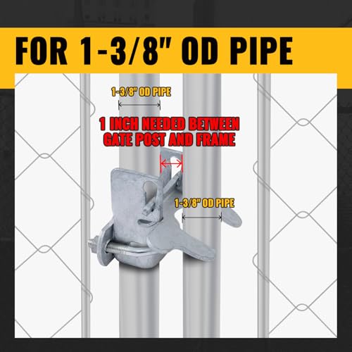 VIVIDA Dog Kennel Gate Latch 1-3/8", Butterfly Gate Latches, 1-3/8" Chain Link Fence Parts, Galvanized Steel, U-Bolt & Nuts Included, 1 PCS - size: 1-3/8" (1 PCS)