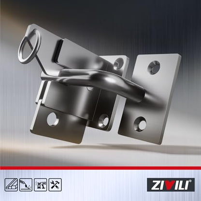 304 Stainless Steel Wooden Fence Self-Locking Gate Latch Heavy-Duty Gravity-Style Fence Gate Latch Privacy Latch, for Wooden Doors, Metal Doors, and Vinyl Fences Gate Lock Hardware - color: Silvery White