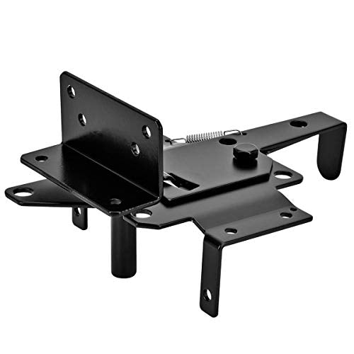 Self-Locking Gate Latch - Post Mount Automatic Gravity Lever Wood Fence Gate Latches with Fasteners/Black Finish Steel Gate Latch to Secure Pool