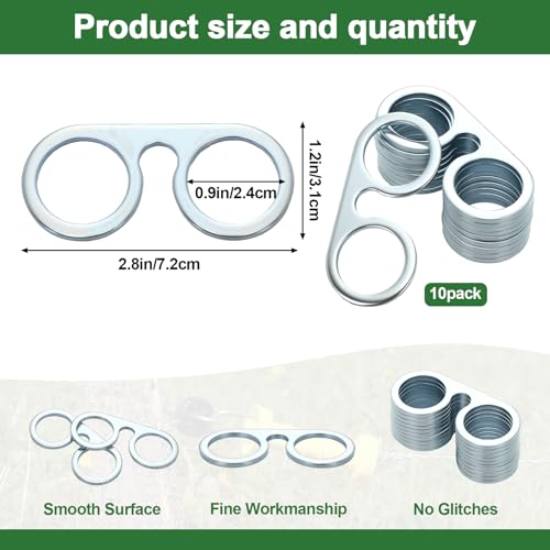 10 Pcs T-Post Electric Fence Gate Hook Heavy Duty Eyelet Set, Pin-Lock Insulator Gate Connector for High Tensile Ranch Farm and Property Fencing (Sliver) - color: Sliver