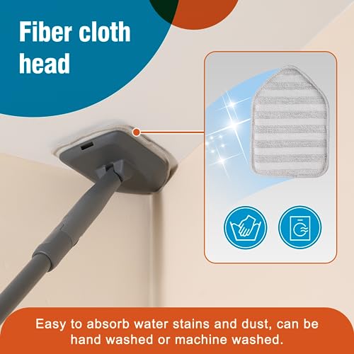 CLEANHOME Tub Tile Scrubber Brush with 3 Different Function Cleaning Pads and 56" Extendable Long Handle-No Scratch for Cleaning Bathroom Kitchen Toilet Wall Sink,Orange - color: Orange