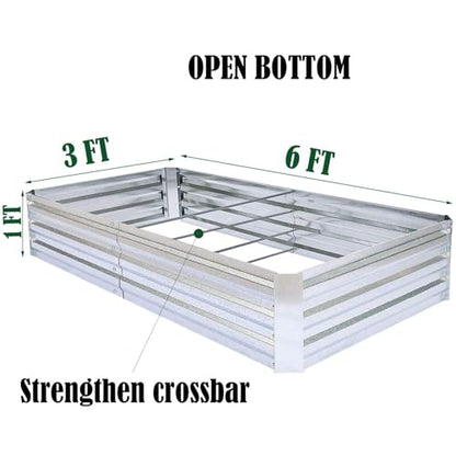 Galvanized Raised Garden Beds 2-Pack (6x3x1ft Each) – Popular Heavy-Duty Metal Planter Box with 4 Support Bars for Vegetables, Herbs, Flowers, Space-Saving Size for Small Yards & Patios - size: 6x3x1ft (2 pcs)