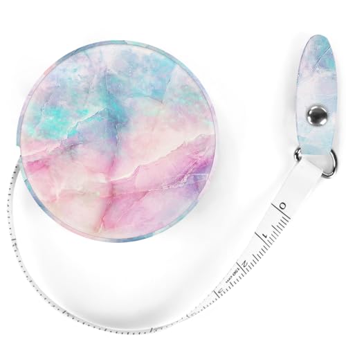 Sewing Tape Measure，Colour Printed Small Retractable Soft Measuring Tape for Tailor Cloth Fabric Body Measurements. - color: Coloured Marble