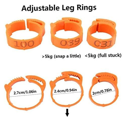 Aisoway 100 Pcs Poultry Identification Leg Rings Adjustable Clip-on Digital Label Buckle Bands Random Color for Chicken 100PC pink - size: pink