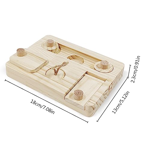 Small Pet Foraging Toy for Pigs Wooden Feeder Feeding Toy Small Animal Training Treats Feeder