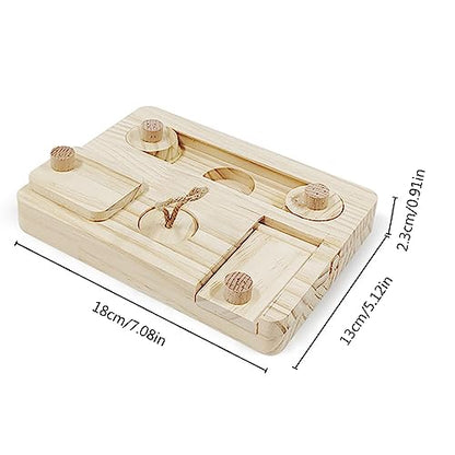Small Pet Foraging Toy for Pigs Wooden Feeder Feeding Toy Small Animal Training Treats Feeder
