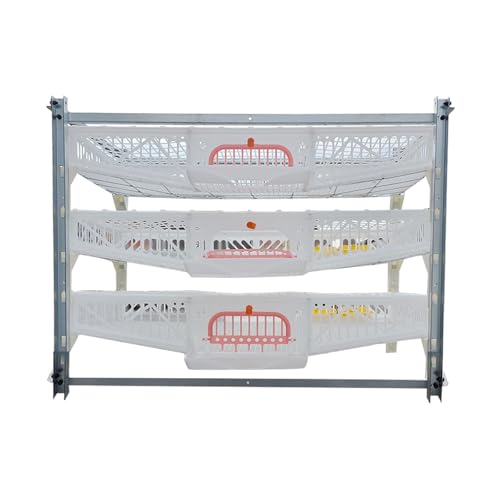 Quail Cage Breeding Cage Poultry Farming Quail Brooder Cage Large Capacity Cage Equipment 3 Layer Stackable Quail Coops with Feed Trough for Quail, Pheasant, Baby Chicks