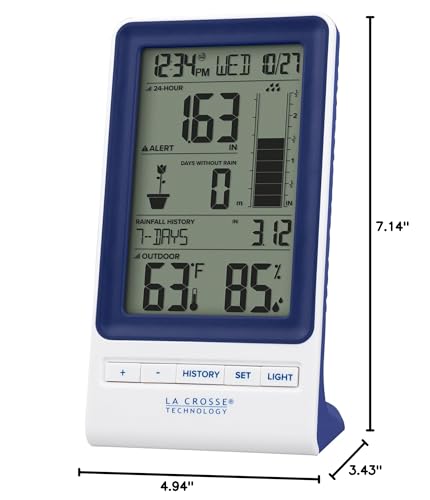 La Crosse Technology 724-1415BL Wireless Rain Station with Temperature and Humidity