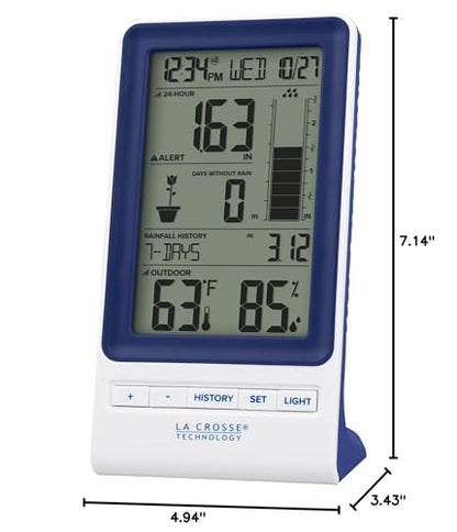 La Crosse Technology 724-1415BL Wireless Rain Station with Temperature and Humidity
