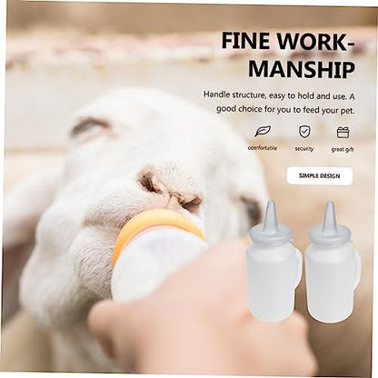 2pcs Calf Milk Bottle Soft Squeeze Pet Nursing Bottle for Puppies and Kittens Durable and Easy to Clean Large Capacity Feeding for Calves and Small Animals - color: White