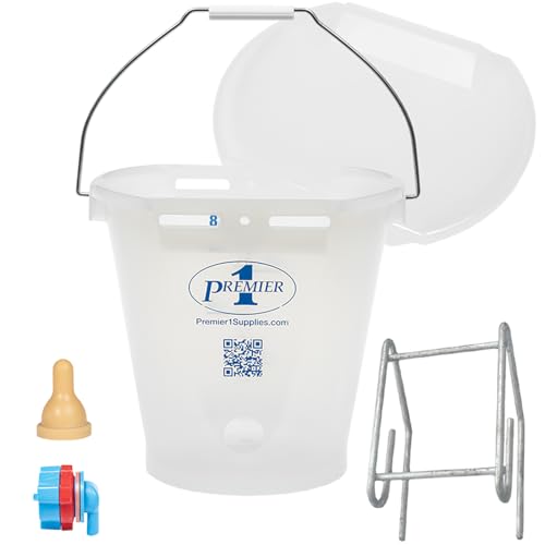 Premier 1 Lamb 'N' Goat Kid Prima Orphan Feeding Bucket (2 Gallon Round - 1 Hole) - size: 2 Gallon Round - 1 Hole
