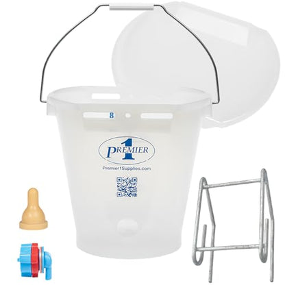 Premier 1 Lamb 'N' Goat Kid Prima Orphan Feeding Bucket (2 Gallon Round - 1 Hole) - size: 2 Gallon Round - 1 Hole