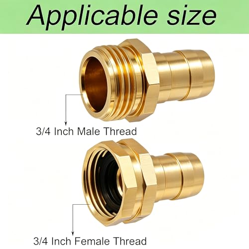 Triumpeek Garden Hose Repair Connector with Clamps | Set of 3 Aluminum Water Hose End Replacement Fit for 3/4" and 5/8" Garden Hose Fittings - color: 3 Sets - Brass