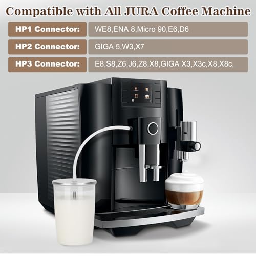 Glass Milk Container for Jura, 16.9oz Clear Glass Milk Container Compatible with Jura Coffee Machine Models: Z8,Z6,J6,S8, S80, E8,GIGA X8cG2/X8G2/X3cG2/X3G2/5,X8,X10,WE8,W3,X7,ENA 8,Micro 90,E6,D6 - style: Container