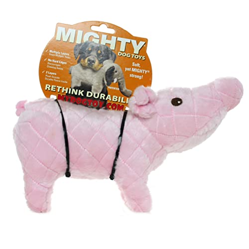 MIGHTY Tuffy Farm Animal: Piglet Ultra Durable Plush Dog Toy | Multiple Layers & Reinforced Seams , Washable and Floats , Mighty® Construction - color: Pink Piglet