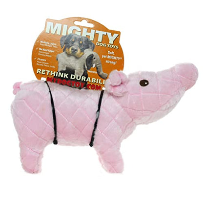 MIGHTY Tuffy Farm Animal: Piglet Ultra Durable Plush Dog Toy | Multiple Layers & Reinforced Seams , Washable and Floats , Mighty® Construction - color: Pink Piglet