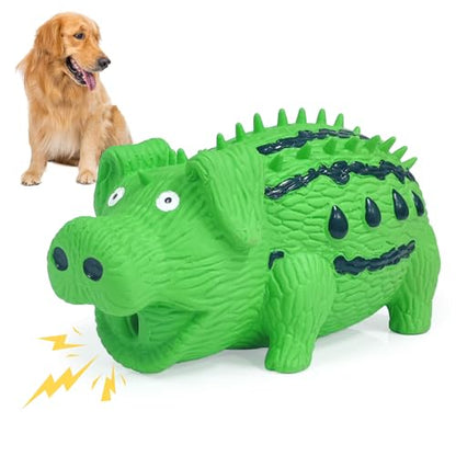 Squeaky Dog Toy Pig, Watermelon-Shaped Pig Dog Toys that Oinks, Natural Latex Dog Toys for Medium Large Dogs Pet Interactive Grunting Pig Dog Toys - color: Green