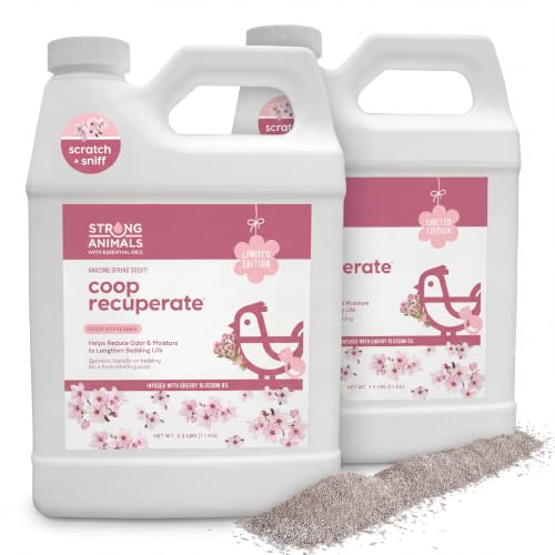 Coop Recuperate for Chickens - Cherry Blossom Coop Refresher for Chickens, 2.5 lb 2 Pack, Controls Odor, Moisture & Ammonia, Bedding Accessories & Deodorizer, Limited Edition Spring Scent