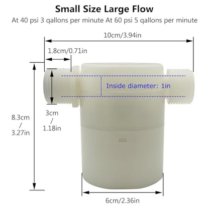 Water Float Valve, Water Level Control Water Tank Traditional Float Valve Upgrade 2 PCS (side inlet, 1“) - color: side inlet, size: 1" to 1"