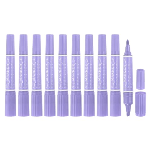 MECCANIXITY 10 Pcs Art Marker Pen Double-Ended Colored Pen Dual Sketch Marker for Drawing Sketching Writing Journaling, Light Purple - color: Light Purple