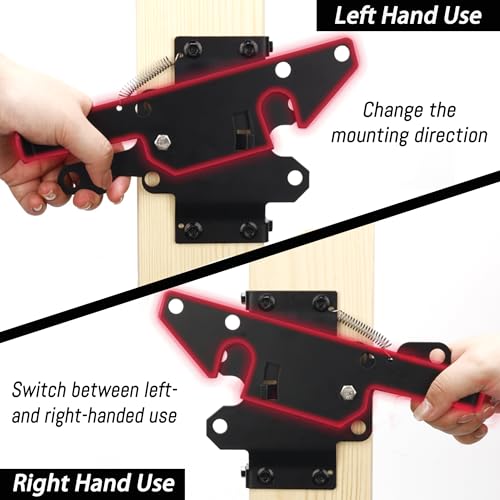 Heavy Duty Self Closing Gate Hinge and Self Locking Latch Hardware Kit for Wooden/Vinyl Fence, Stainless Steel 90 Degree Adjustable Hinges&Post Mount Automatic Gate Lock, Black Finish,1Pack