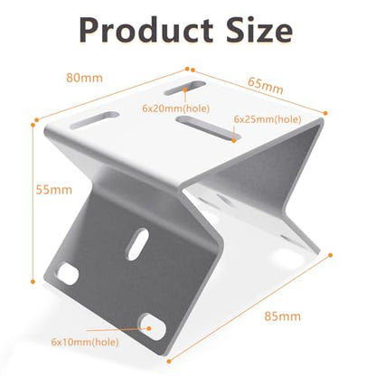Outdoor Security Camera Corner Mount, White Metal Bracket, 4 Pack | 90-degree clamp, 2.2-4.3 in diameter range, eaves and stairwell placement, hardware included - size: 4 Pack