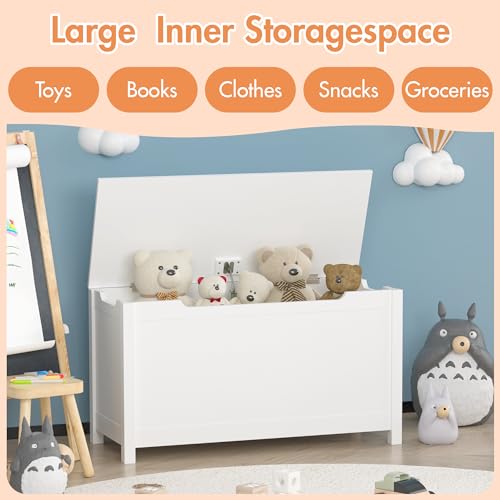 20 Gallon White Toy Box for Patio Indoor Storage Box with Lid 2.7 cu ft Easy Assembly White