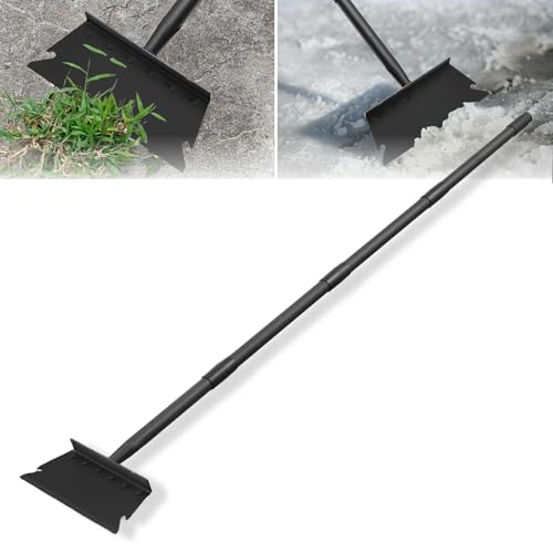 Garden Flat Shovel Scraper, Multifunctional Garden Cleaning Shovel with 59 Inch Long Handle, Heavy Duty Outdoor Floor Scraper for Weed Cleaning,Trenching,Edging and Removing Snow,Ice,Weeds,Dirty,Moss - style: Black Shovel