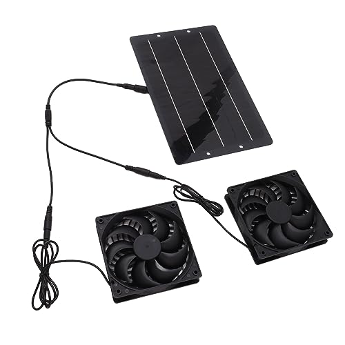 10W Solar Powered Dual Exhaust Fan Kit for Chicken Coops, Greenhouses, and Sheds - Weatherproof & Wall Mounted