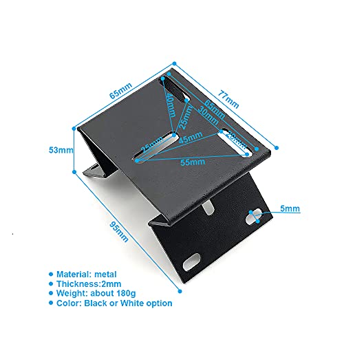 CCTV Video Surveillance Camera Mounting Bracket Vertical Wall Corner Right Angle Plate Supporting Holder Crane Metal Black White (Black Mount)