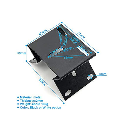 CCTV Video Surveillance Camera Mounting Bracket Vertical Wall Corner Right Angle Plate Supporting Holder Crane Metal Black White (Black Mount)