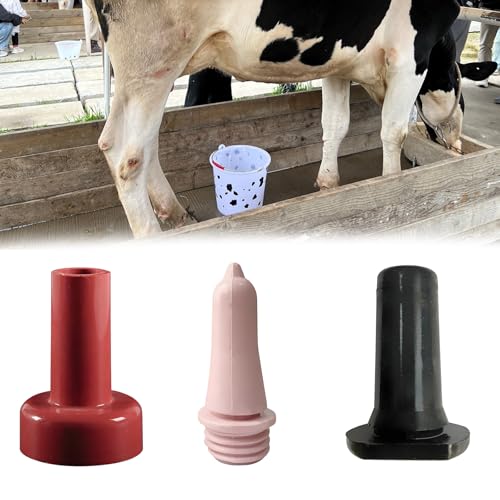 ordinarYone Calf Feeder Pacifier Fixed Base Milk Bucket Nipple Soft Rubber Feeding Teats for Cattle and Horse