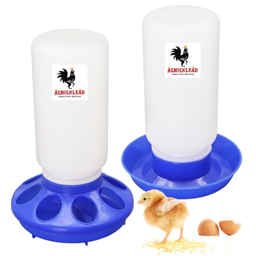 Chick Feeder and Waterer Set – Automatic 1kg Chicken Feeder and 1L Waterer for Baby Chicks, Ducks, and Quail – Brooder Starter Kit & Chicken Coop Supplies and Accessories - color: Blue