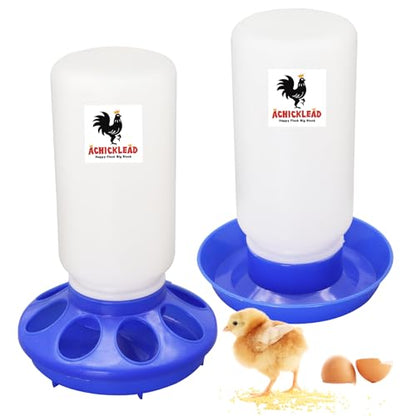 Chick Feeder and Waterer Set – Automatic 1kg Chicken Feeder and 1L Waterer for Baby Chicks, Ducks, and Quail – Brooder Starter Kit & Chicken Coop Supplies and Accessories - color: Blue