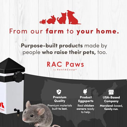 RentACoop 64oz (2 Liter) Small Animal Drinker with Sliding Lid and No-Drip Brass Nozzle - Suitable for Small Pets, Bunnies, Hamsters, Guinea Pigs, Hedgehogs, Rabbits, Chinchillas, Mice and Rats - size: 64oz