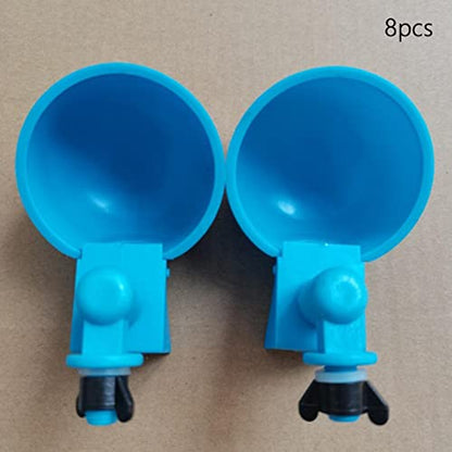 8 Pieces Drinking Cup Feeder Bowl Dispenser Automatic Waterer Removable Design Sturdy Material Suitable for Birds Chicken Goose Farm Breeding
