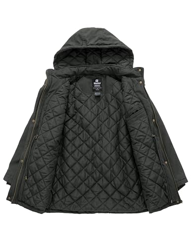 wantdo Women's Winter Coat Warm Anorak Parka Cotton Windproof Jacket with Removable Hood - color: Gray, size: Medium