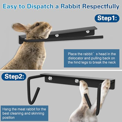 Hopper Popper Rabbit Dispatcher, Humane Rabbit Dispatching Dislocator & Skinning Tool Set, Cervical Dislocation Processing Kit for Small Game
