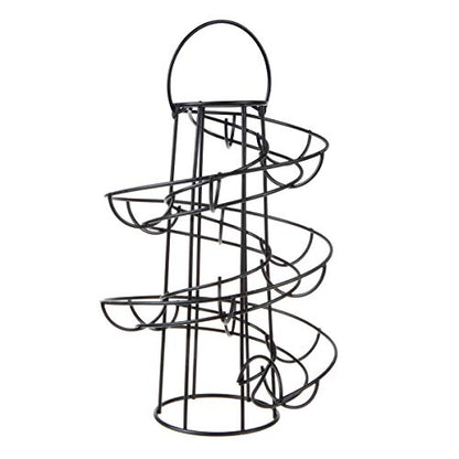 Egg Skelter Deluxe Modern Spiraling Dispenser Rack - Freestanding Wire Chicken Egg Storage Organizer Display Holder Basket for Countertop Kitchen,Black - color: Black