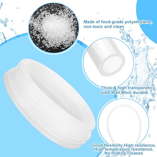 Nuanchu 100ft Polyethylene Tubing, 1/4" Od, 0.170" Id, 0.040" Wall Polyethylene Tubing Food Grade White Translucent Hose for Water, Beverage Pump, Homebrew, Brewing - size: 1/4" OD, 0.170" ID, 0.040" Wall