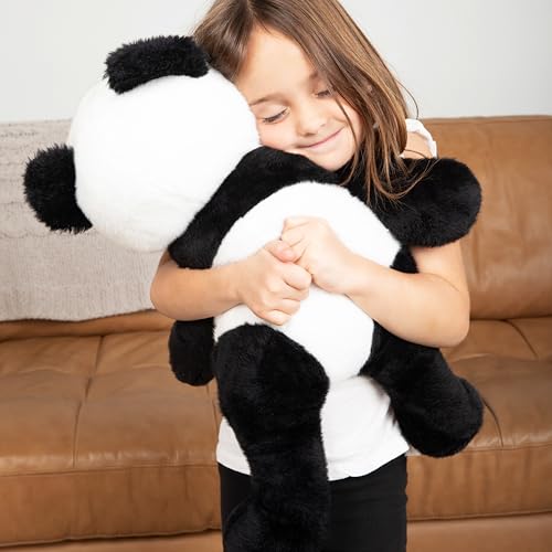 HUGIMALS Bowie The Panda 20 Inch 4.5 lb Heavy Cute Sensory Weighted Comfort Plush | Large Unscented Washable Self Care Calming Stuffed Animal for Kids, Teens and Adults - color: Bowie the Panda