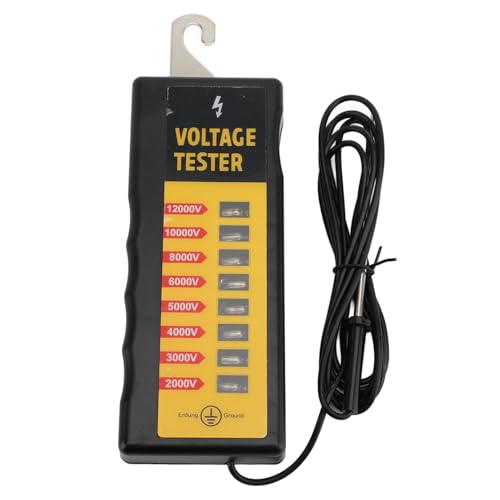 Electric Fence Voltage Tester, Fence Tester with 8 Indicator Lights, Portable Fence Fault Finder, Fencing Accessories for Farm and Ranch