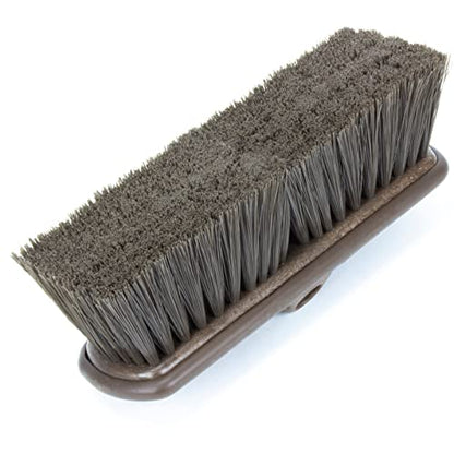 SPARTA Flo-Thru Heavy-Duty Deck Scrub Brush Nylon Bristled, Boat and Floor Scrub Broom with Protective Bumper for Floors and Large Equipment, Plastic, 9.5 Inches, Brown - color: Brown