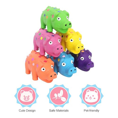 6 Pack Squeaky Pig Dog Toys, Rubber Pig Dog Toys for Puppy, Small, Medium Dogs, 4 Inch Durable Interactive Latex Squeaky Chew Toys