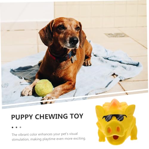 Mipcase Latex Pig Shaped Squeaky Dog Chew Interactive Teeth Grinding Plaything for Puppies Large Breeds Training Reward Pet Play