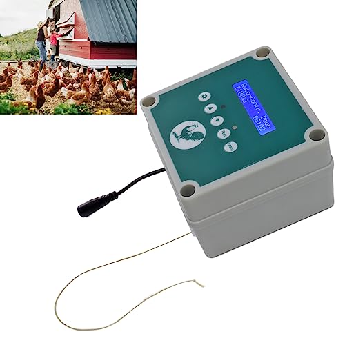 IP44 Chicken Coop Door Opener, Automatic Chicken Coop Door Controller, Timer Light Sensing Remote Control Chicken Coop Door Actuator Motor for Farm