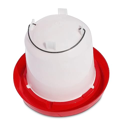 Chicken Waterer 1.5-Gallon Metal Handle Poultry Drinker | Large Capacity Poultry Waterer | for Chickens, Ducks, Baby Chicks, Chickens, Turkeys and More - size: 1.5 Gallon