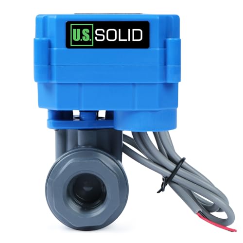 U.S. Solid 1/2 in UPVC Motorized Ball Valve - Plastic Electrical Ball Valve with Full Port, 2 Wire Auto Return, 9-36V AC/DC, Normally Closed - size: 1/2 inch, style: 9-36V AC/DC