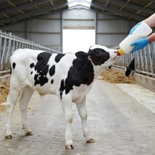 5Pack 400ML Goat and Lamb Feeding Bottles with Silicone Nippl | Small Livestock Milk Feeder Kit for Sheep,Piglets,Calves,Orphaned Animals,Hand-Rearing Nursing Set with 5 Replacement Nipples