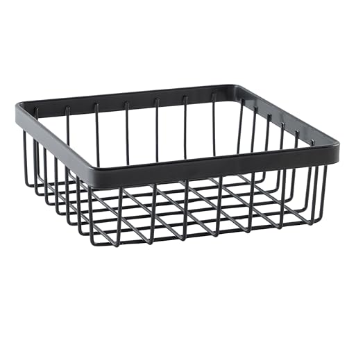 G.E.T. WB-662-MG Square Metal Storage Wire Basket for Pantry, Produce and More, 6" x 6" x 2" - size: 6" x 6", style: 2" Deep